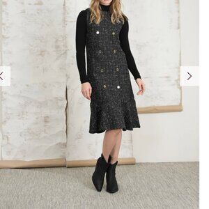black tweed jumper dress